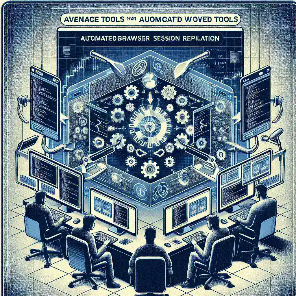 "Image depicting advanced tools for automated browser session replication, showcasing a user-friendly interface for developers and testers in a comprehensive guide."