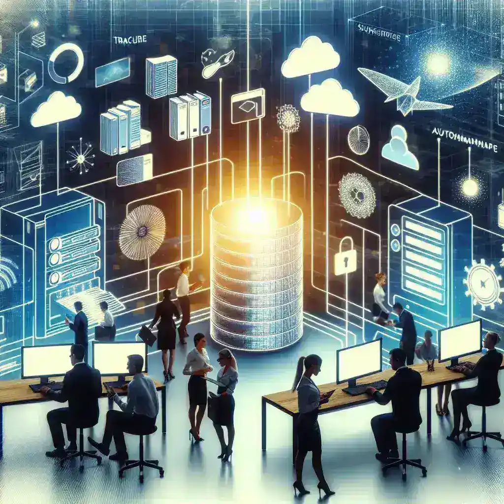 "Infographic illustrating key features of enterprise backup automation tools for data protection in modern businesses, highlighting benefits like efficiency, security, and scalability."