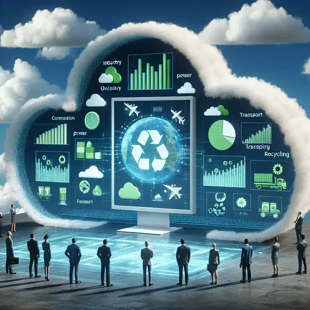 "Microsoft Azure Sustainability Dashboard showcasing key metrics and analytics for U.S. enterprise clients, emphasizing eco-friendly initiatives and cloud computing solutions."