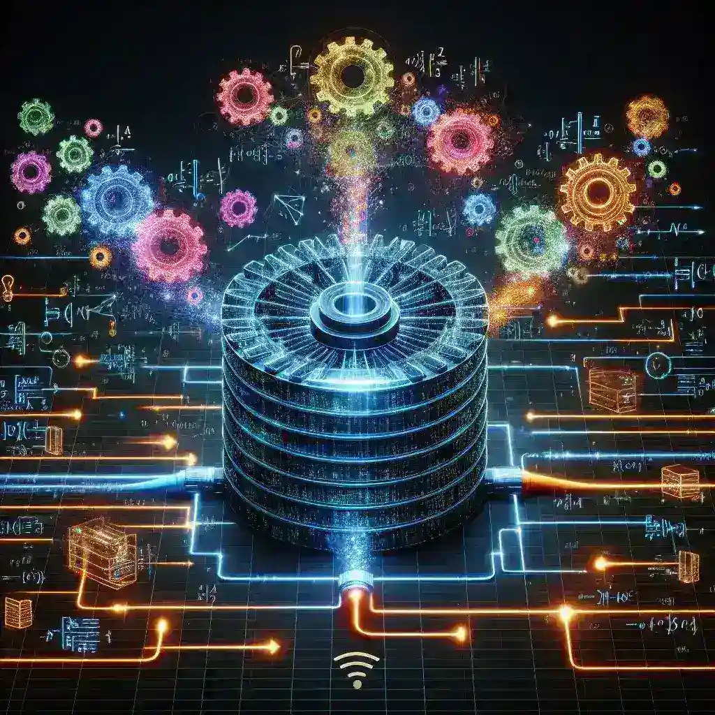 "Illustration of AI-driven query performance optimization tools enhancing database efficiency, showcasing advanced algorithms and data analytics technology."